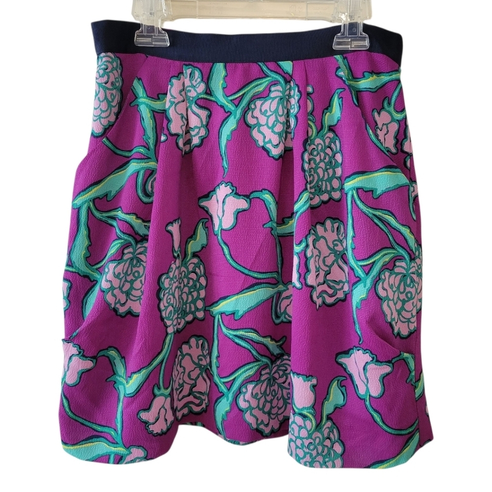 Lilly Pulitzer Purple Floral Mini Skirt Size‎ 8